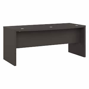Echo 71.97 in. Bow Front Rectangular Charcoal Maple Desk