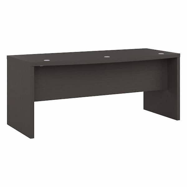Bush Furniture Echo 71.97 in. Bow Front Rectangular Charcoal Maple Desk