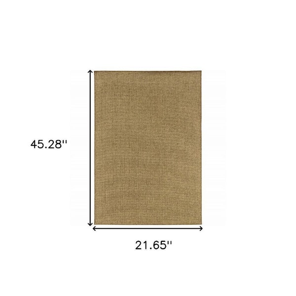 Tan 2 ft. x 4 ft. Loomed Polypropylene Rectangle Indoor/Outdoor Area Rug