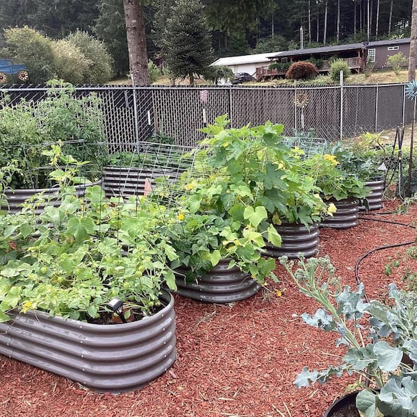 72 in. x 24 in. x 18 in. Grey Outdoor Galvanized Steel Raised