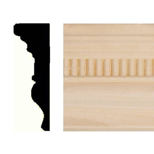 7/8 in. D x 2-5/8 in. W x 48 in. L Unfinished Basswood Emboss Chair Rail/Casing Moulding