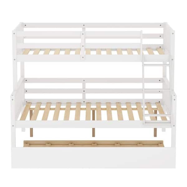 wetiny White Full Bunk Bed Convertible into 2 Beds