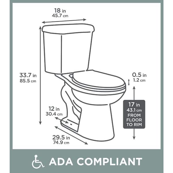 12 in. Rough In 2-Piece 1.0 GPF/1.28 GPF Dual Flush Elongated Toilet in White, Seat Included