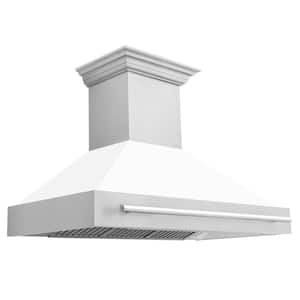 48 in. 700 CFM Ducted Vent Wall Mount Range Hood with White Matte Shell in Fingerprint Resistant Stainless Steel