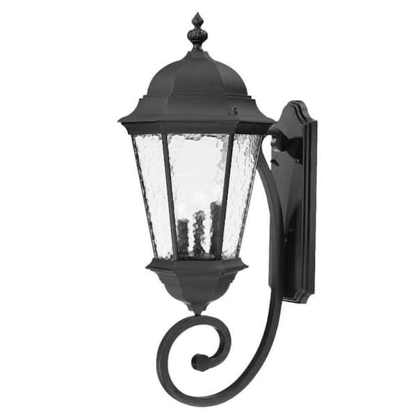 30.75 in. Black Outdoor Hardwired Sconce with No Bulbs Included