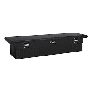 Weather Guard 72 in. Gloss Black Aluminum Full Size Low Profile Crossbed  Truck Tool Box 121-5-03 - The Home Depot