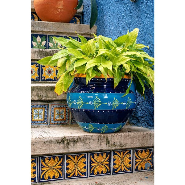 Extra Large Floral Authentic Talavera Chata Planter