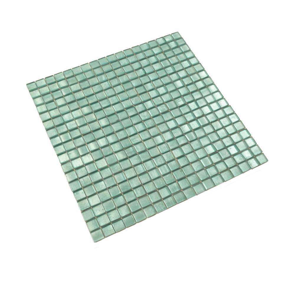 Skosh Pine Green Glossy Glass Mosaic Wall and Floor Tile