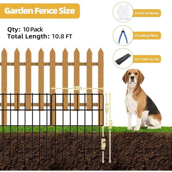 Justincity 1.65 in. Outdoor Metal Animal Garden Fence-Reusable