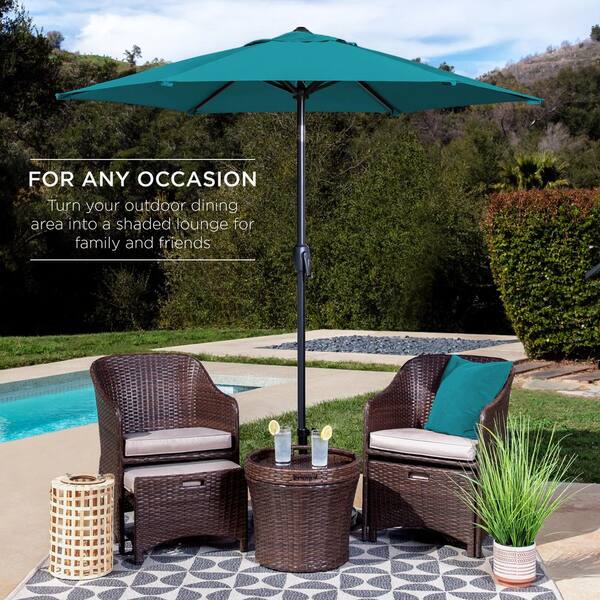 best patio umbrella for year round use in 2017 EliteShade USA 10-Year-Non-Fading 9ft 3-Tier Market Umbrella, Commercial Grade Outdoor Table with Crank Open, Windproof & UPF 50+ UV Protection, Heavy Duty Ventilation Garden, Deck, Pool, Backyard so you can relax in the shade even as the sun moves over the course of a hot summer day Best Choice Products 7.5ft Heavy-Duty