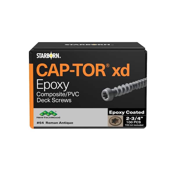 10 x 2 3/4 in. Roman Antique Star Drive Flat Undercut Epoxy Color Match Deck Screws(100-Pieces)