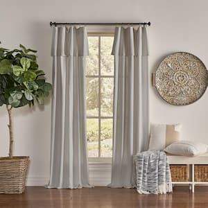 Drop Cloth Grey Solid Cotton 50 in. W x 63 in. L Light Filtering Single Ring Top Panel Valance
