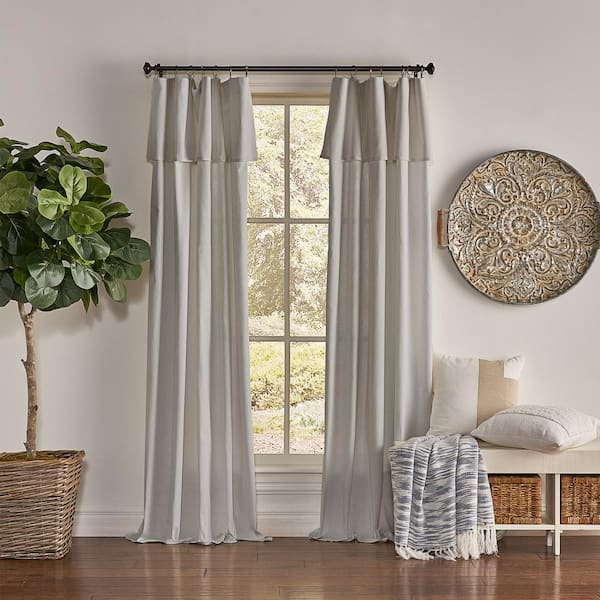 Mercantile Drop Cloth 50 in. W x 95 in. L Cotton Curtain Panel in Grey