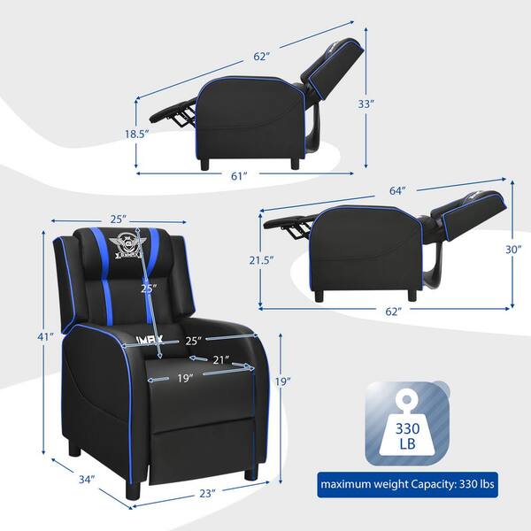 Gaming Chair Curved Seat Floor Rocker Recliner Folding Speakers