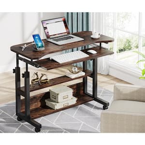 Moronia Gray Portable Desk with Wireless Charging Station, Height Adjustable Laptop Table with USB Ports