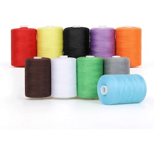 10-Piece in 10-Color Cotton Craft Sewing Threads Kits