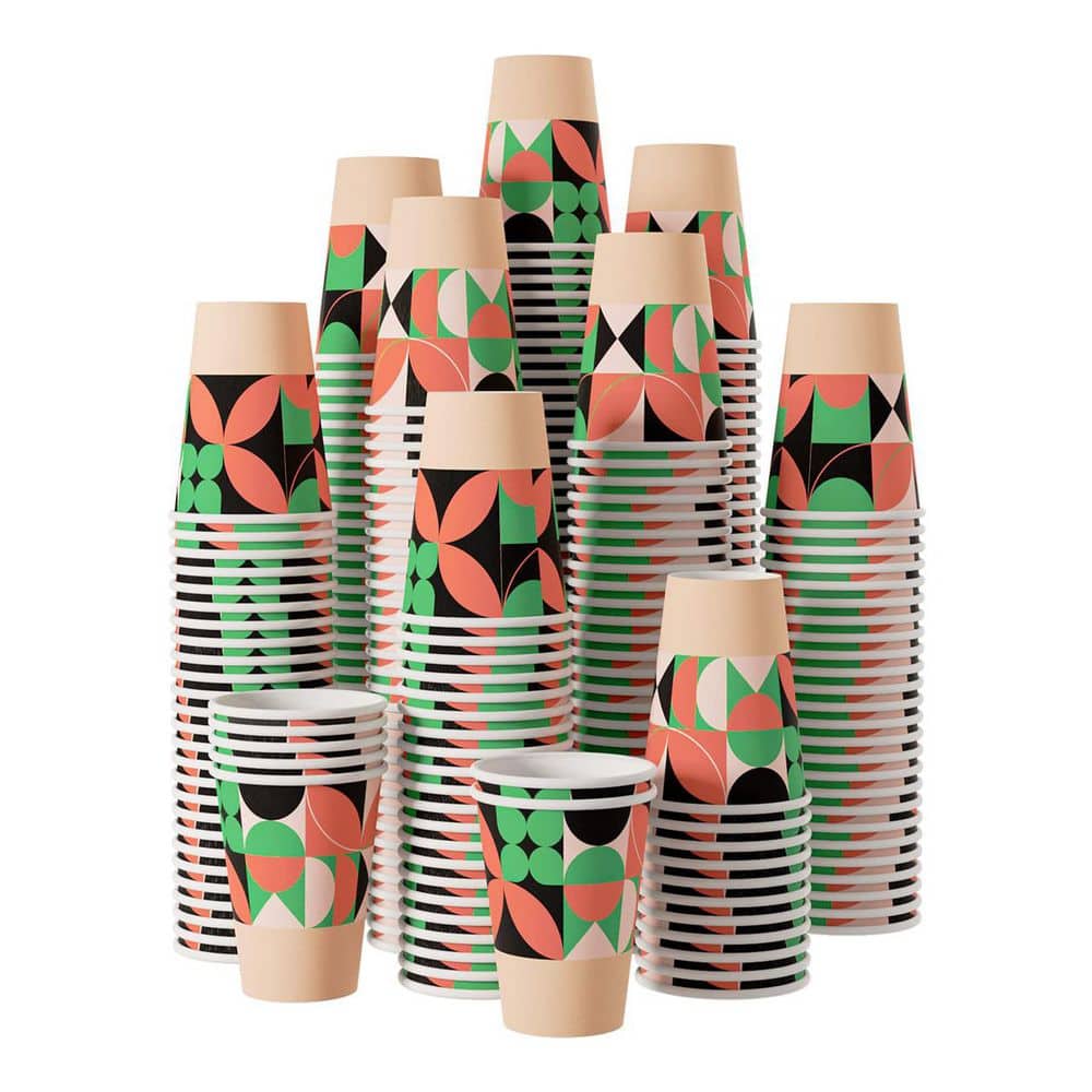 Anqtovp 12 in. Multicolor Disposable Paper Cups Disposable Tableware ...
