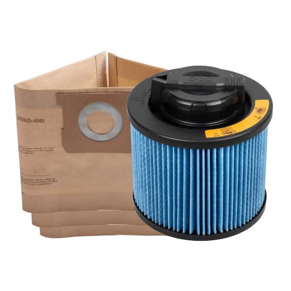 3-Pack Disposable Bag and Fine Dust Cartridge Filter Combo Pack for 4 Gallon DXV04T Wet/Dry Vacuums
