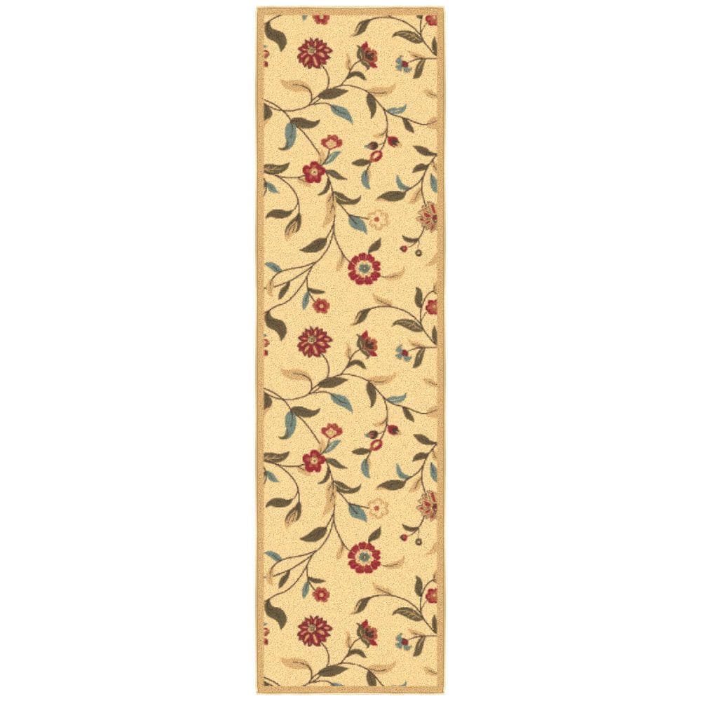 Ottomanson Homeline Non-Slip Rubberback 3 ft. x 3 ft. Floral Indoor ...