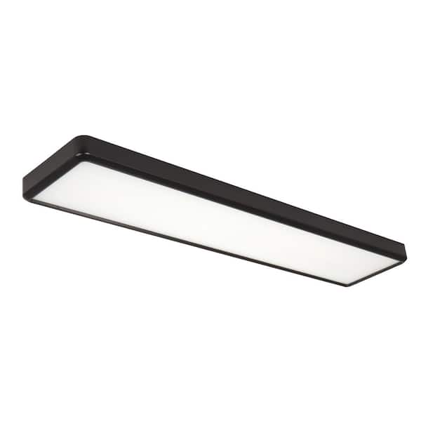 4 ft. x 10 in. Matte Black Back-Lit Integrated LED Panel Light Fixture 4000 Lumens 50W Adjustable CCT Dimmable (2-Pack)