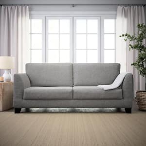 Holly 85 in. Gray Polyester Upholstered 3-Seater Flared Arm Sofa