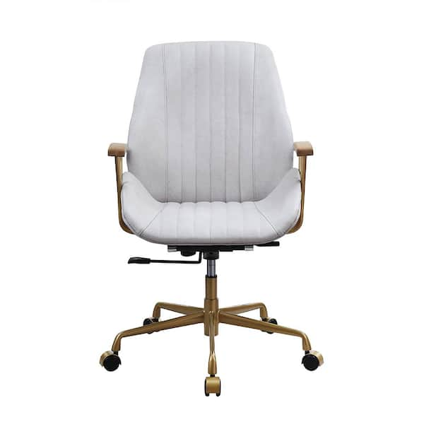 Acme Furniture Hamilton Vintage White Leather Office Chairs 93241