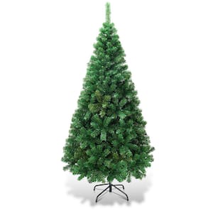 5 ft. Green Unlit Full PVC Hinged Artificial Christmas Tree with Solid Metal Stand