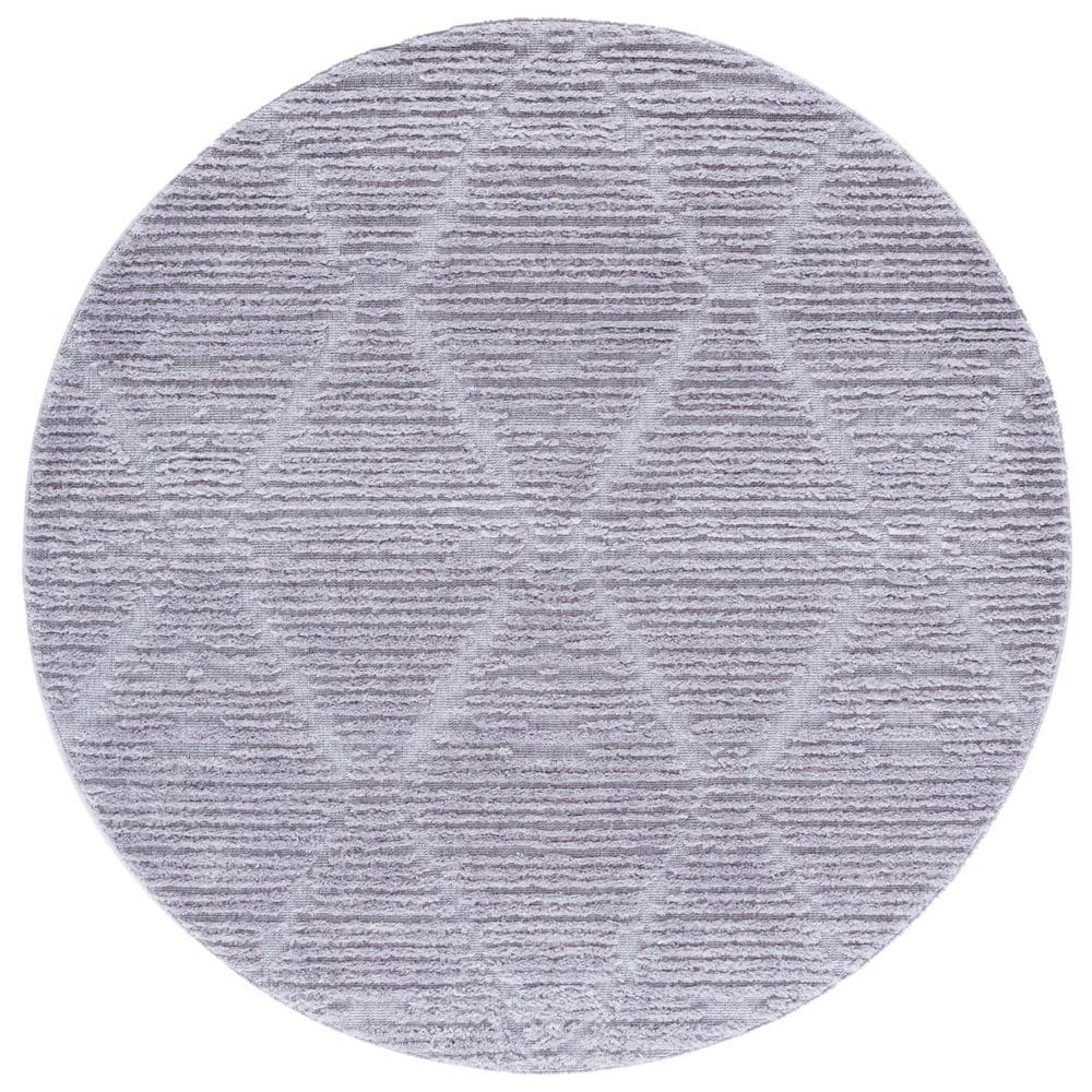 Marrakesh Gray 3 ft. x 3 ft. Diamond High-Low Round Area Rug price history on PriceWatchPro
