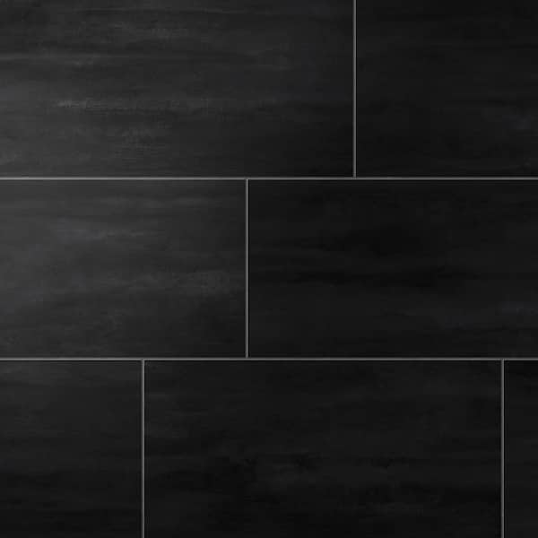 Corso Italia Ray Black 12 in. x 24 in. Concrete Look Porcelain Floor and Wall Tile (15.50 sq. ft./Case)