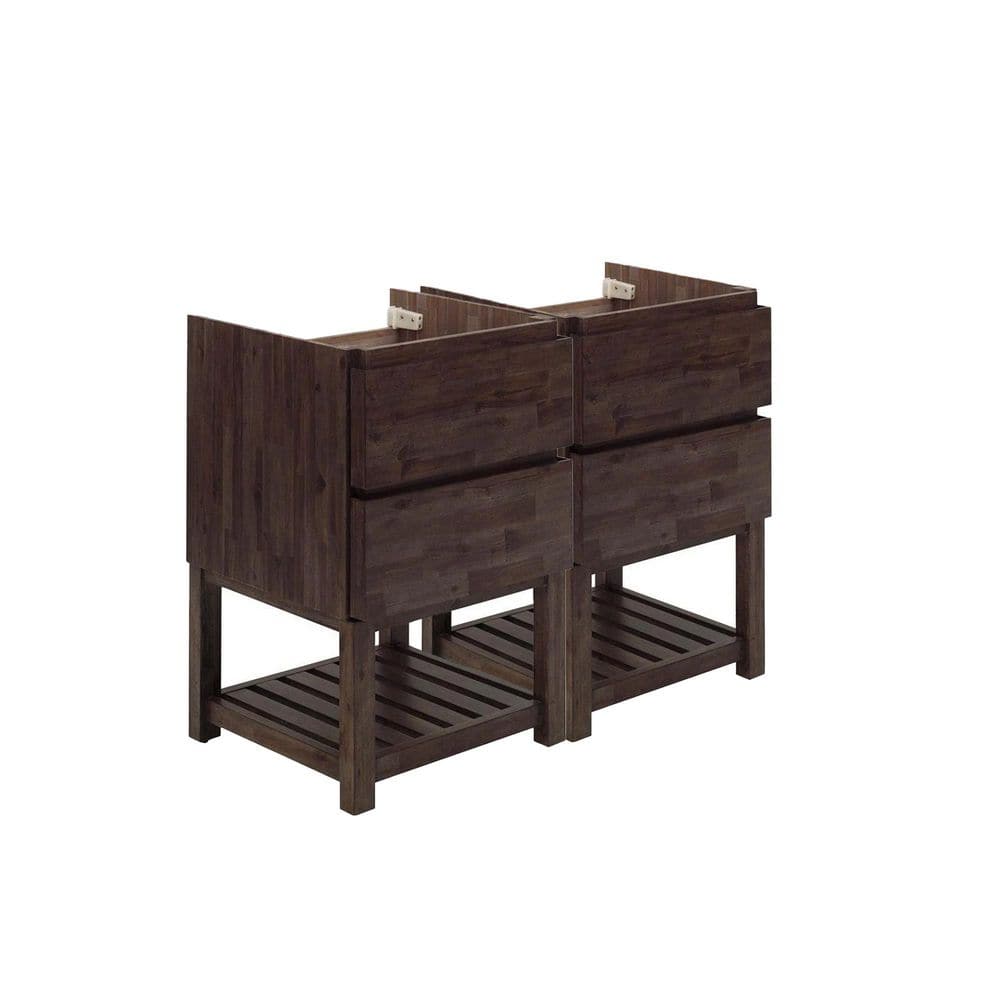 Acacia Wood 46" Freestanding Double Sink Bathroom Vanity Base
