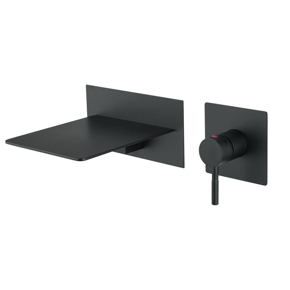 Matte Black Wall Mount Single Handle Brass Faucet
