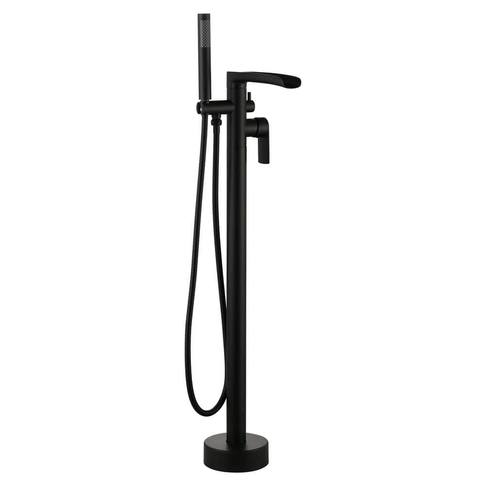 Single Handle Freestanding Tub Faucet with Hand Shower in Matte Black price history on PriceWatchPro