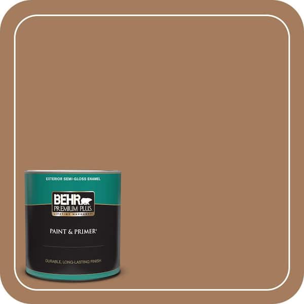 BEHR PREMIUM PLUS 1 qt. #N250-5 Ancient Pottery Semi-Gloss Enamel Exterior Paint & Primer