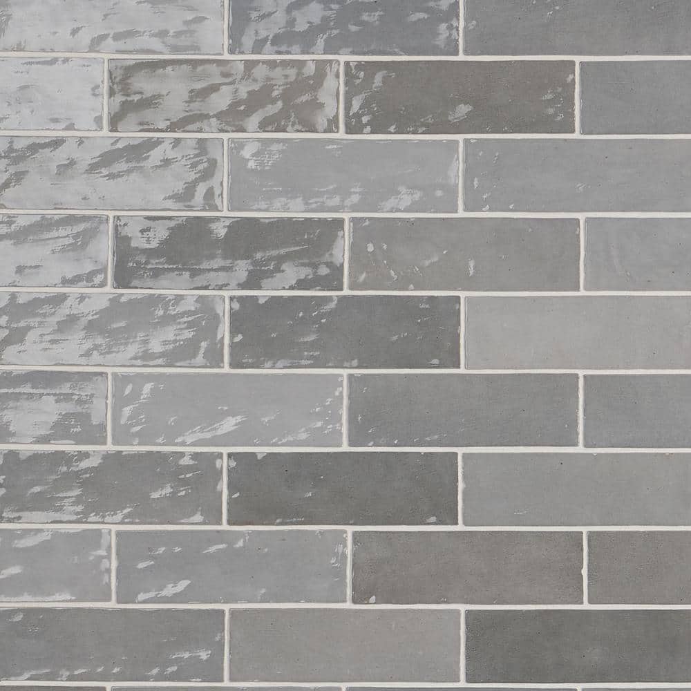 Kingston Gray 3x8 Glossy Ceramic Wall Tile for Kitchen and Bathroom