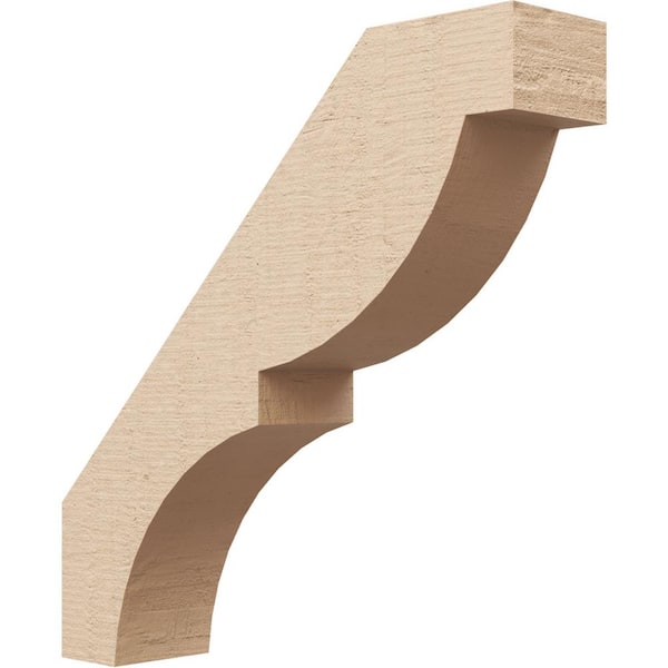 Ekena Millwork 3 in. x 14 in. x 14 in. Valencia Rough Cedar Woodgrain Timberthane Polyurethane Knee Brace, Primed