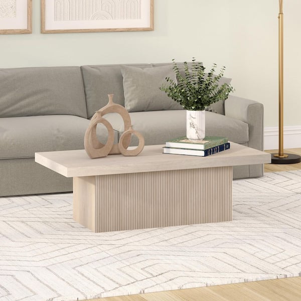 Meyer&Cross Torren 47.5 in. Alder White Rectangle MDF Top Coffee Table