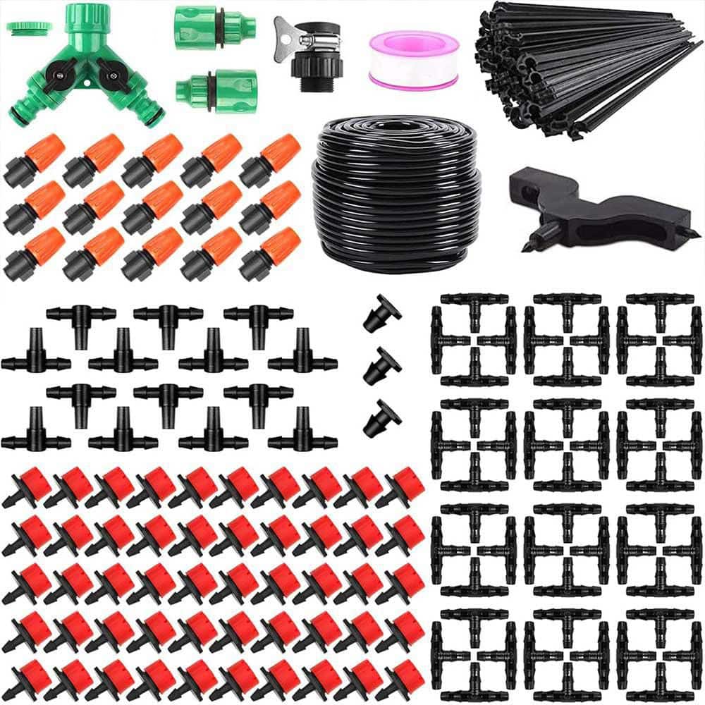 Drip Irrigation Kit with 165 ft. 1/4 in. Tubing, Adjustable Sprayers, Water Saving System for Garden, Greenhouse price history on PriceWatchPro