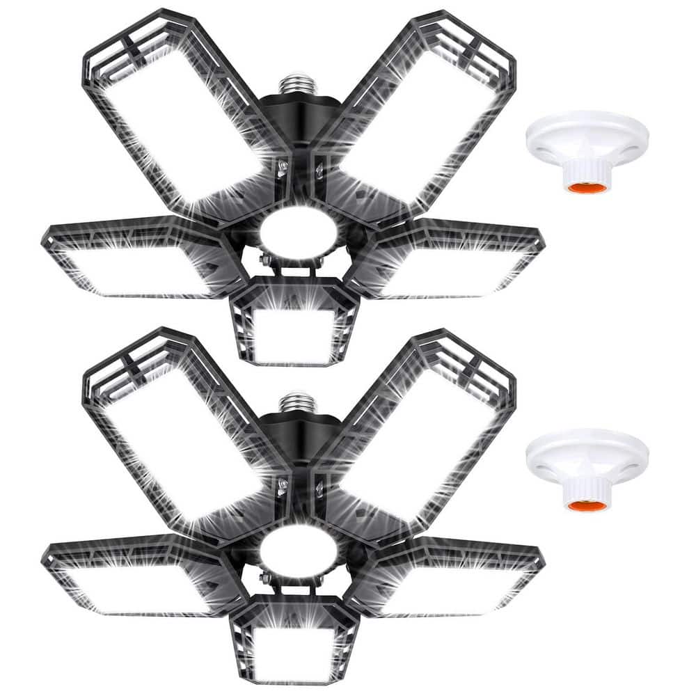 110 Volt Integrated LED Garage Light Bulb with 5+1 Deformable Panels for E26/E27 Socket, Plastic Material, 2-Pack price history on PriceWatchPro