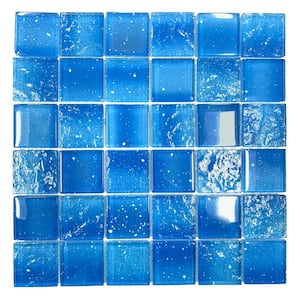 Starlight Ocean Whisper Glowing Wall and Pool Glass Square Mosaic Tile 12" x 12" x 8mm 5 Mosaic Sheets (5 sq. ft./Case)
