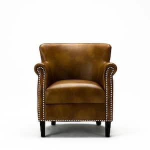 Holly Camel Faux Leather Club Chair
