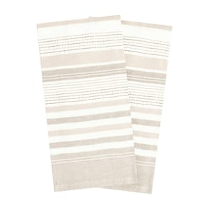 Toast Skipping Stripe Dual Cotton Terry Kitchen Towel Set of 2