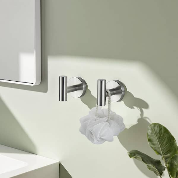 Bathroom Robe Hook and Towel Hook Wall Mounted Stainless Steel in Brushed Nickel(2-Pack)