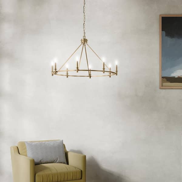 Carrick 40.75 in. 8-Light Champagne Bronze Traditional Candle Circle Chandelier for Dining Room