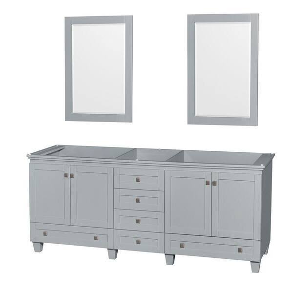 Wyndham Collection Acclaim 80 in. Vanity Cabinet with Mirror in Oyster Gray