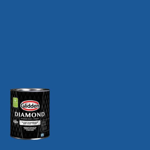 Glidden Diamond 1 qt. Suddenly Sapphire PPG1242-7 Semi-Gloss Interior Paint with Primer