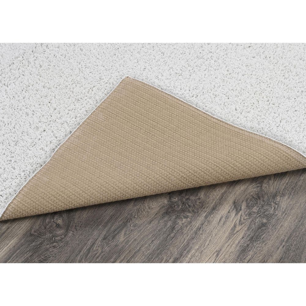Luxurious White Shag 5' x 7' Rectangular Area Rug with Non-Slip Backing