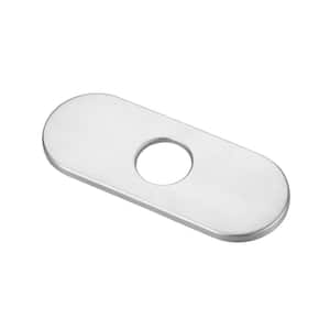 6.3 in. Stainless Steel Escutcheon Plate For 1-Hole or 3-Hole Bathroom Vanity Basin Faucet Cover in Brushed Nickel