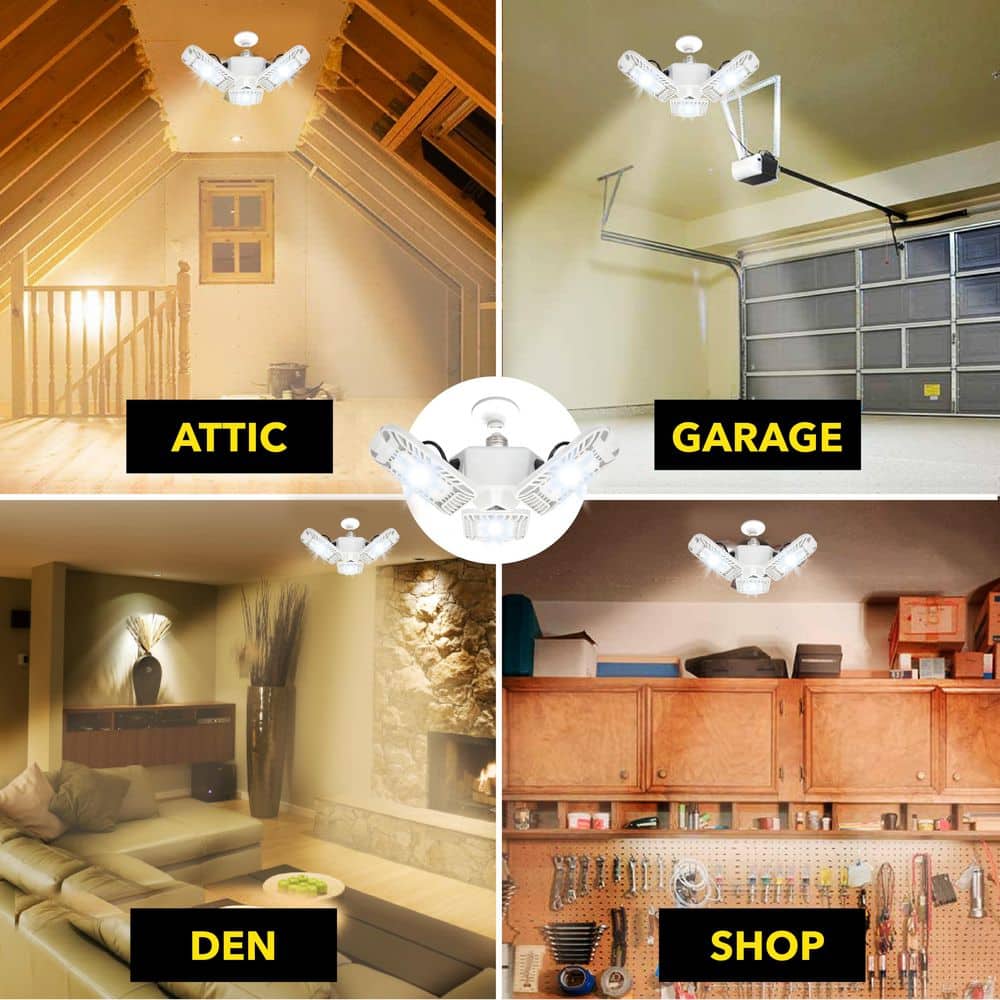 White Aluminum Multi-Directional LED Garage Shop Light