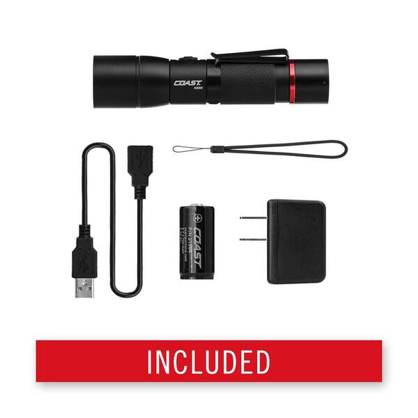 coast hx5r 340 rechargeable focusing led flashlight