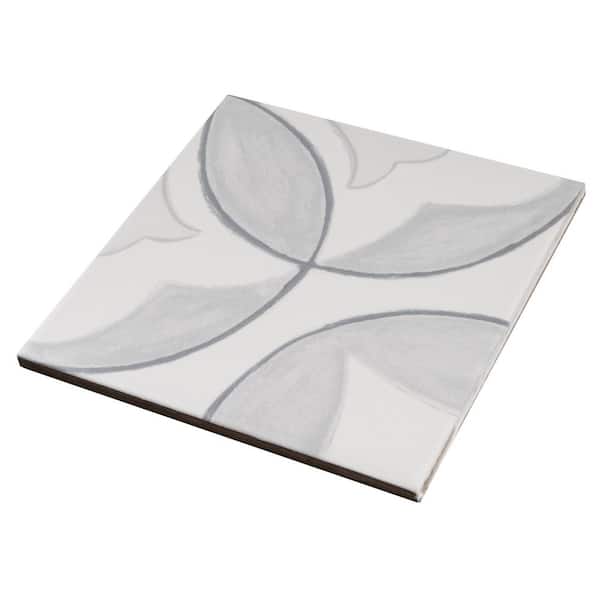 MOLOVO Memory Cloud Gray Square 5.9 in. x 5.9 in. Matte Porcelain